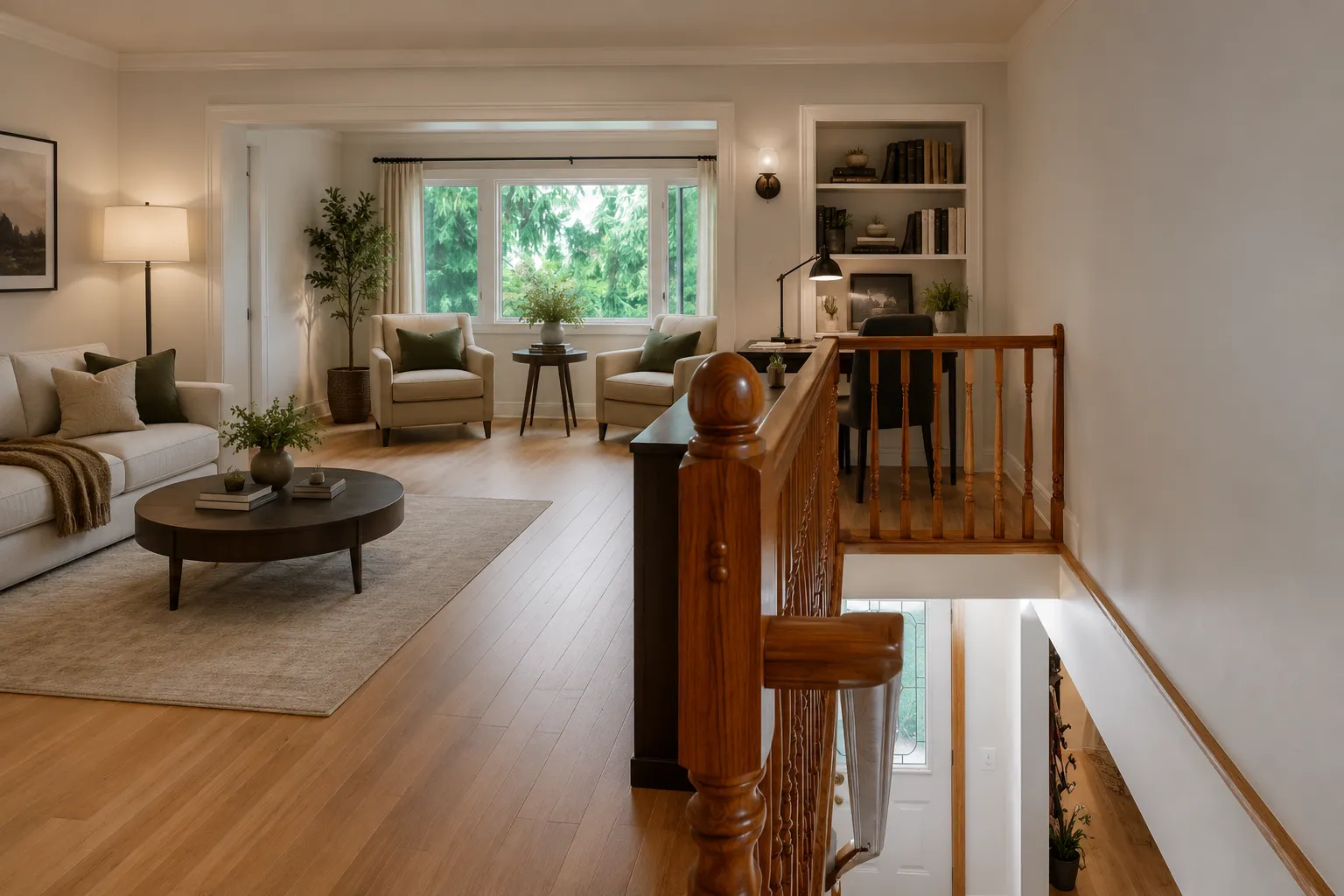 Virtually staged living room